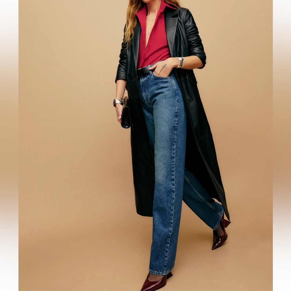 Reformation Abby High Rise Straight Jean in Lanier Wash